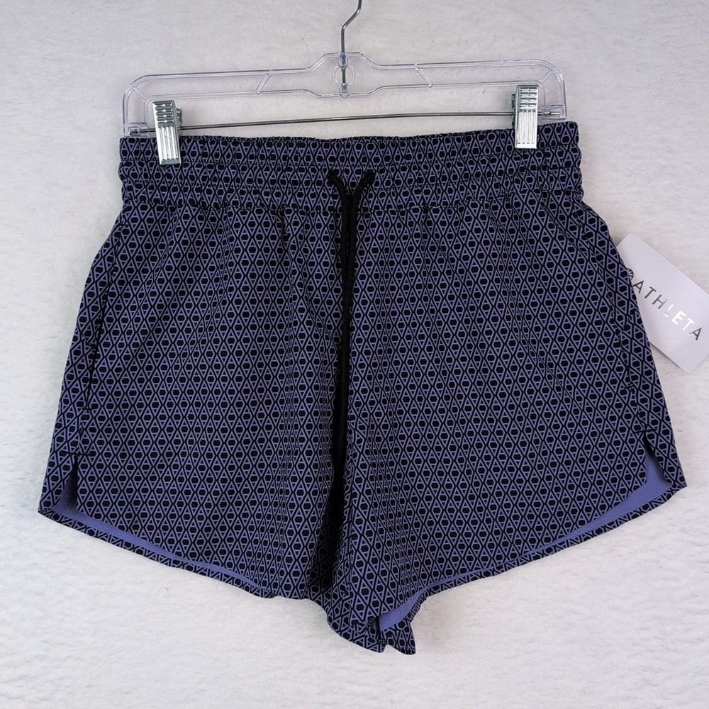 Athleta Crossroads Shorts Women Small Purple Pull On Athletic Drawstring Pockets